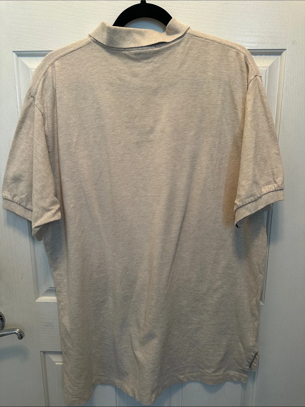 Polo by Ralph Lauren Men's Light Beige Polo with Navy Pony 100-% Cotton Size XL